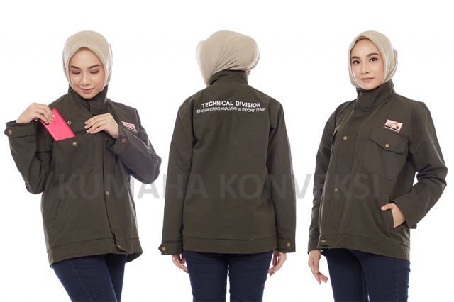 Jaket Kanvas warna Army