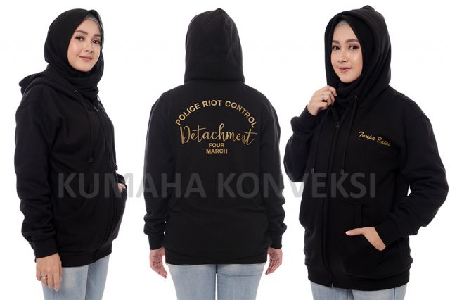 jaket katun twill hitam