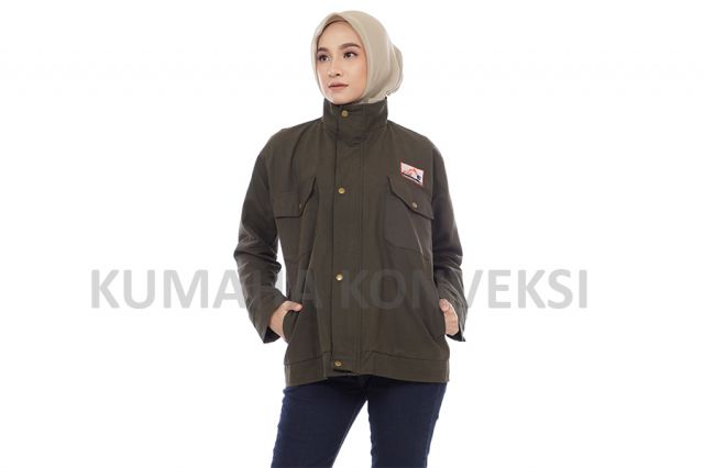 Jaket Kanvas warna Army