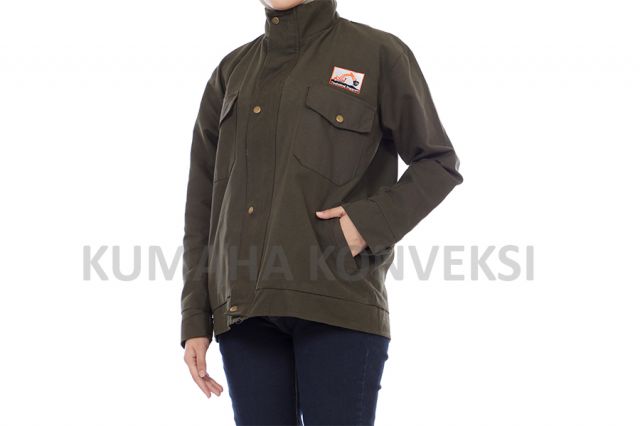 Jaket Kanvas warna Army